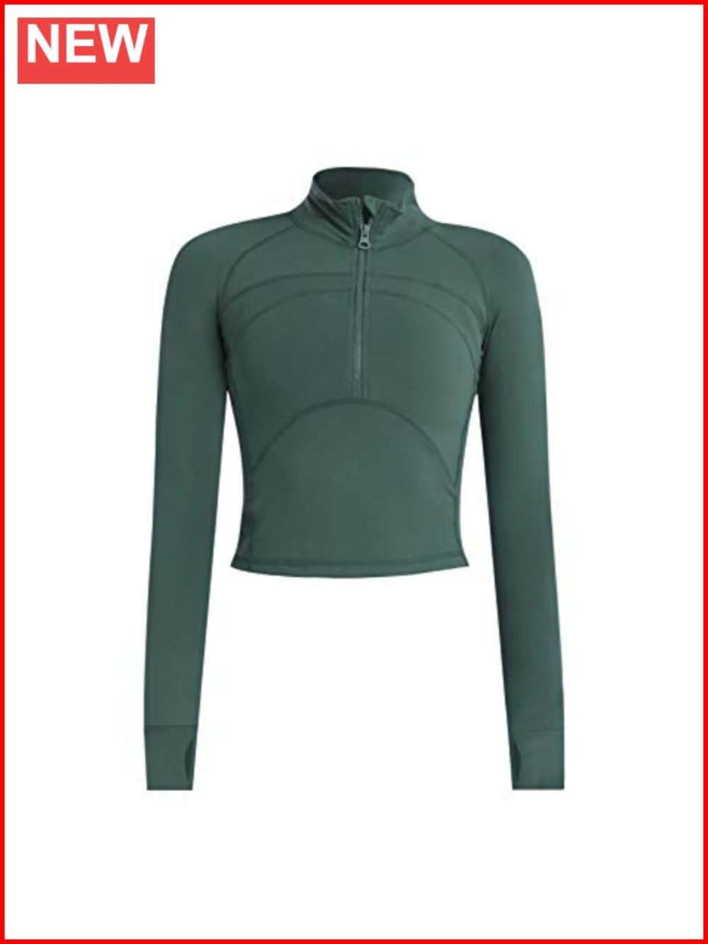 Women's Cropped 1/2 Zip Pullover Running Jacket Slim Fit Long Sleeve Yoga Top